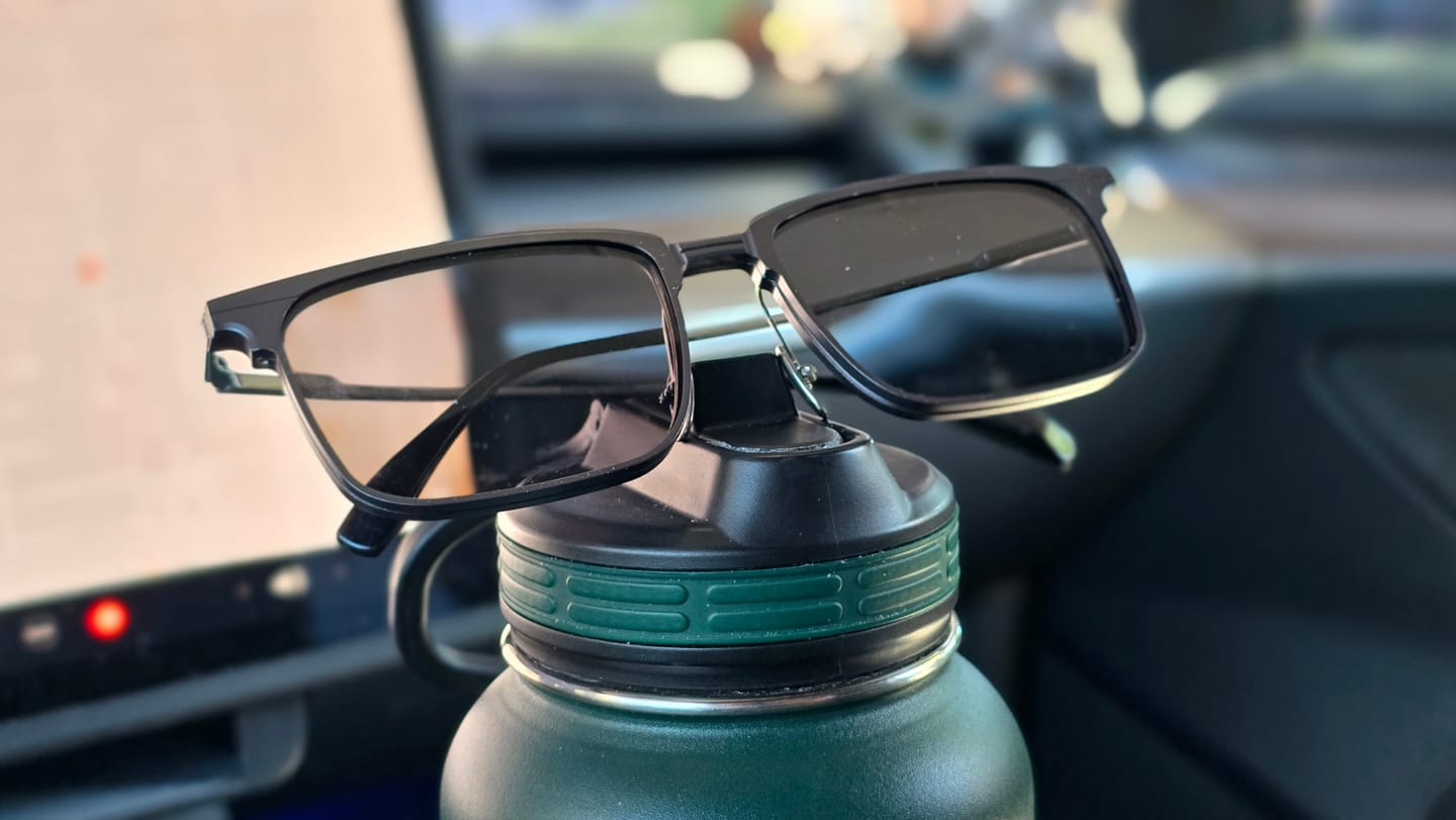 Customer photo review of Alan | Magnetic Clip-on Glasses | ZanyLen New Arrival 2024