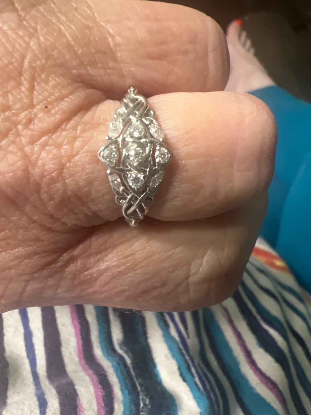 Customer photo review of Celtic Knot Moissanite Cluster Engagement Ring
