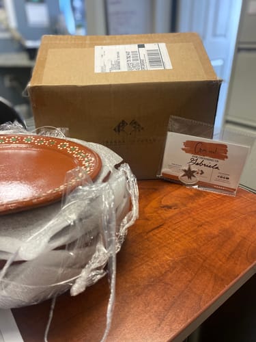 Customer photo review of Mexican Clay Plates Set of 4 Round Mexican Clay Dinner Plates Mexican Plates Plato Barro Trinche Lead Free Traditional Mexican Plates