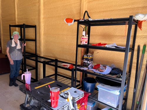 Customer photo review of REIBII 35.6"W Metal Shelving 2500LBS Heavy-Duty Storage Shelves Adjustable Storage Shelves for Garage, Kitchen,Basement