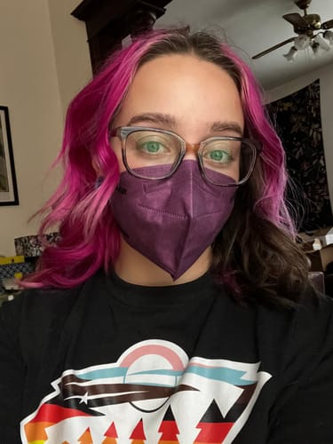 Customer photo review of KN95 Respirator Face Mask Cone Shape - Plum