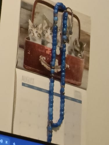 Customer photo review of Crucifix of 12 mm Round Blue Acrylic Paracord Rosary