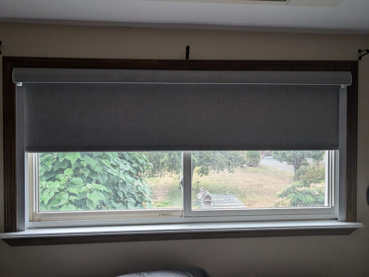 Customer photo review of SmartWings Motorized Roller Shades 100% Blackout Vigor