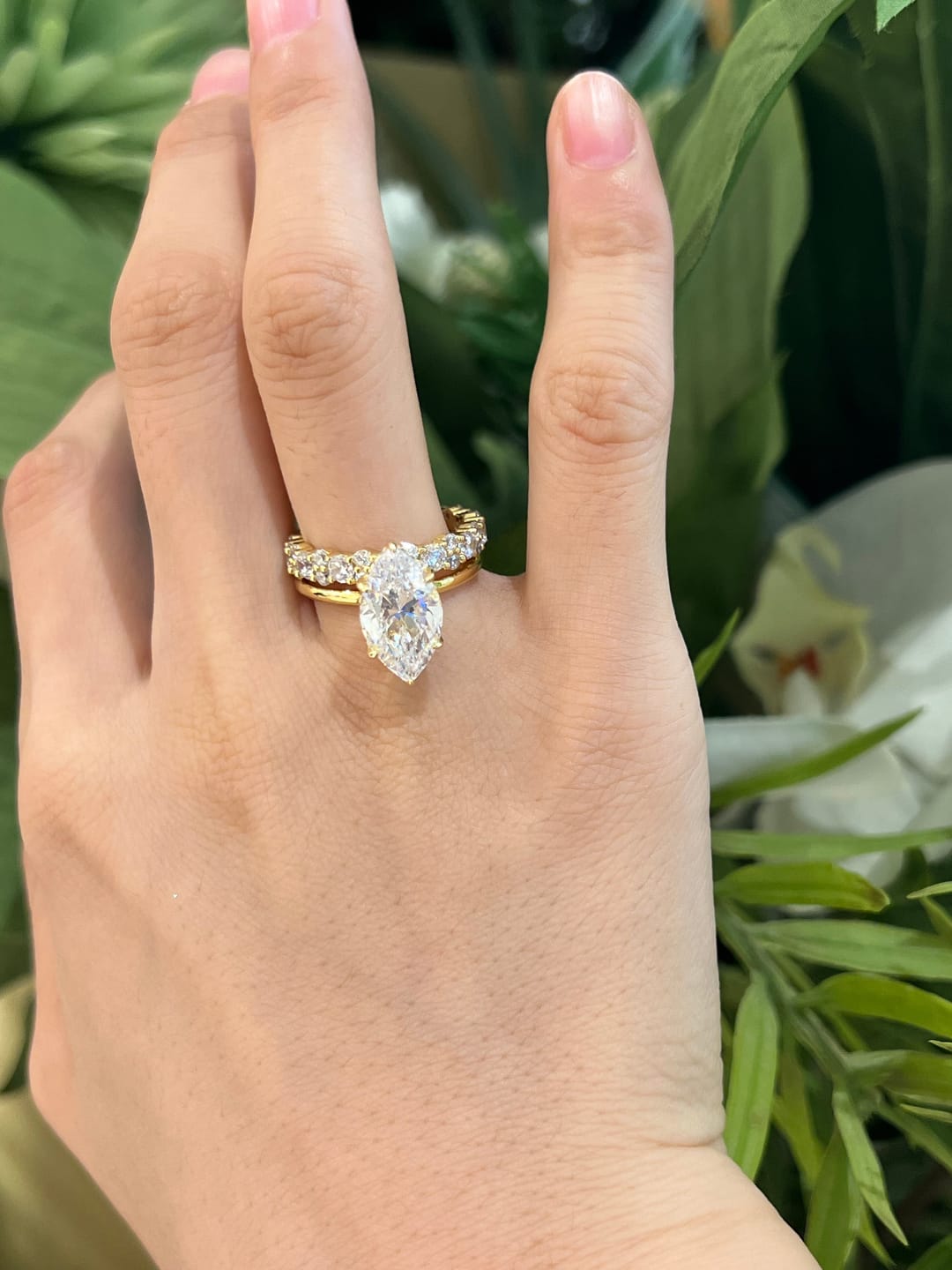 Customer photo review of S925 Special 3.0Ct Marquise Cut Wedding Set Bridal Rings With Wedding Band Travel Rings