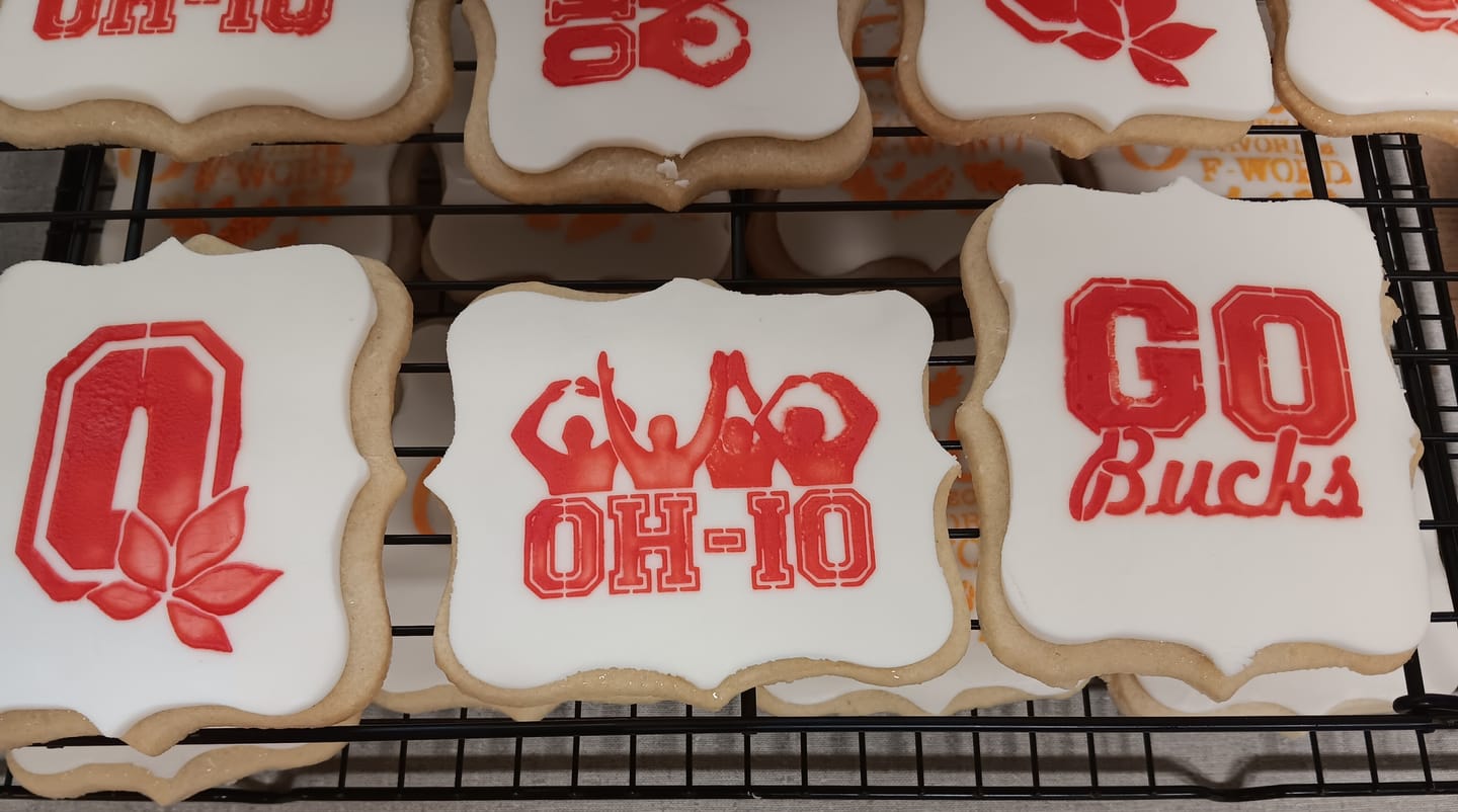 Customer photo review of Buckeyes Cookie Stencil Set