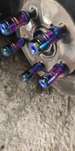 Customer photo review of Volk Neo Chrome Racing Steel Lug Nuts