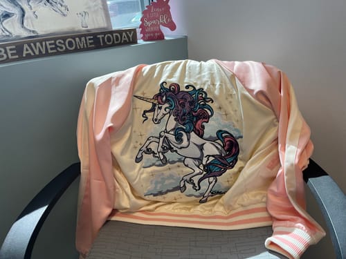 Customer photo review of Rainbow Unicorn Sukajan Jacket