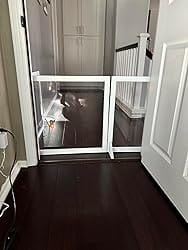 Customer photo review of FairyBaby Clear Freestanding Foldable Dog Gate