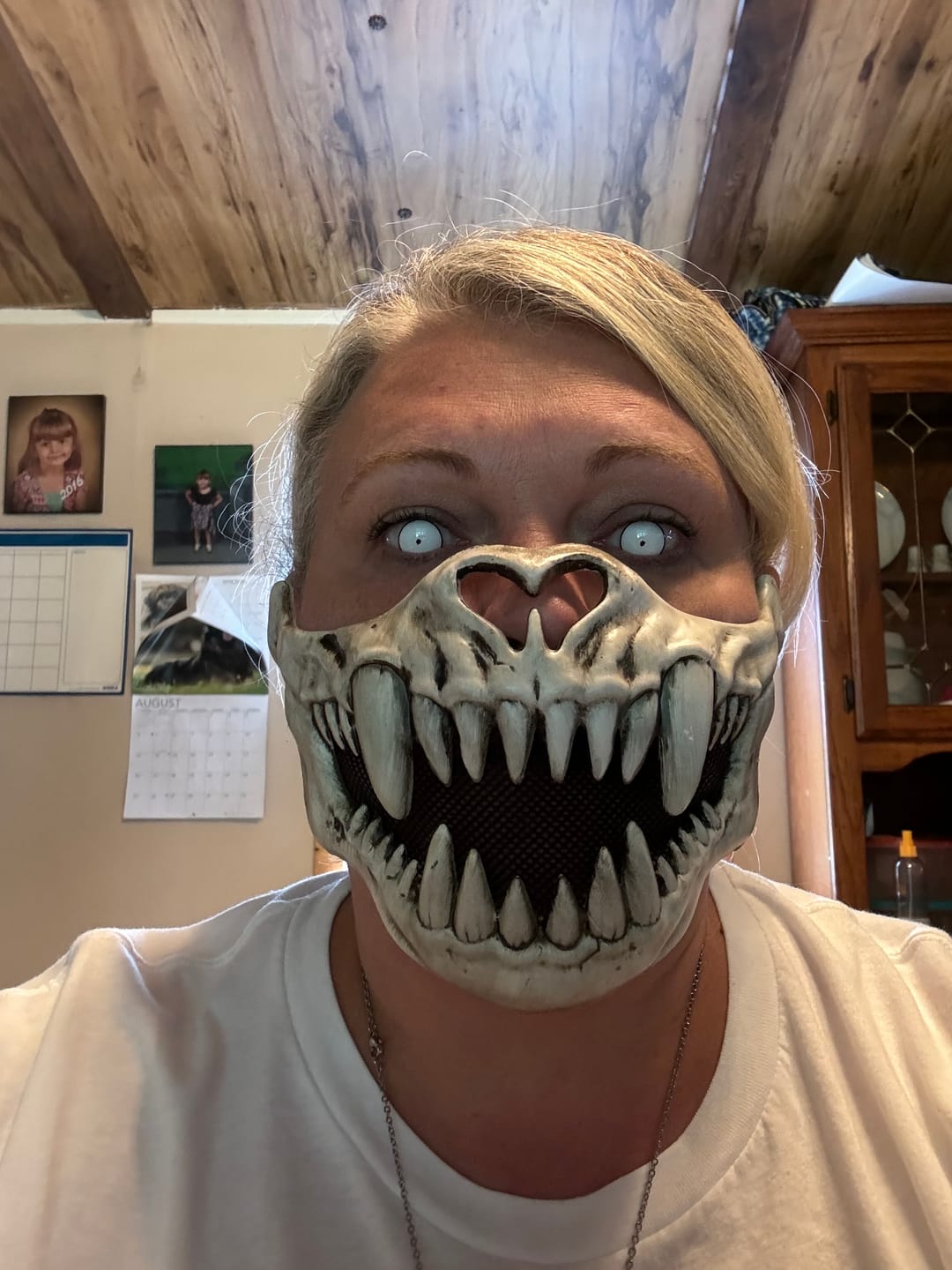 Customer photo review of Halloween Rick White Contact Lenses
