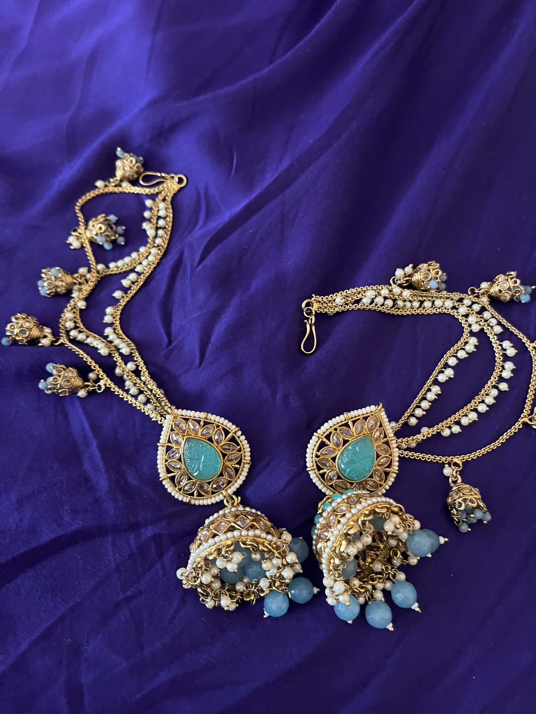 Customer photo review of Harleen Polki Earrings With Sahara