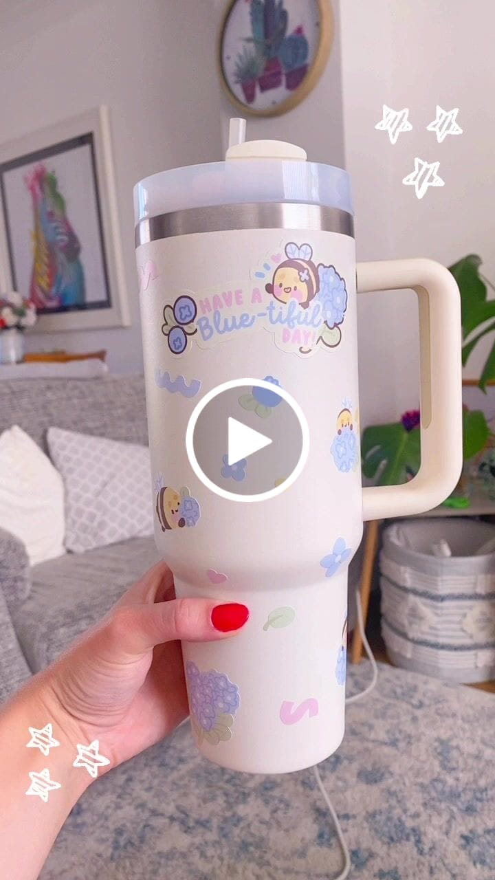 Customer video review of Blue Hydrangea: Bumblebutt Polco Deco Sticker Sheet - Kawaii Floral & Bee Design - BH001