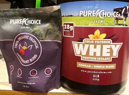 Customer photo review of Whey Protein Isolate with Organic Vanilla