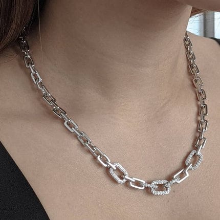 Customer photo review of Mix and Match Cubic Zirconia Cuban Necklace