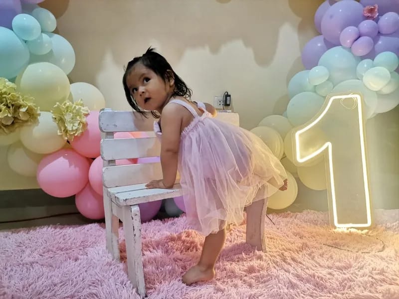 Customer photo review of Bow Detail Lace Romper Tutu Dress
