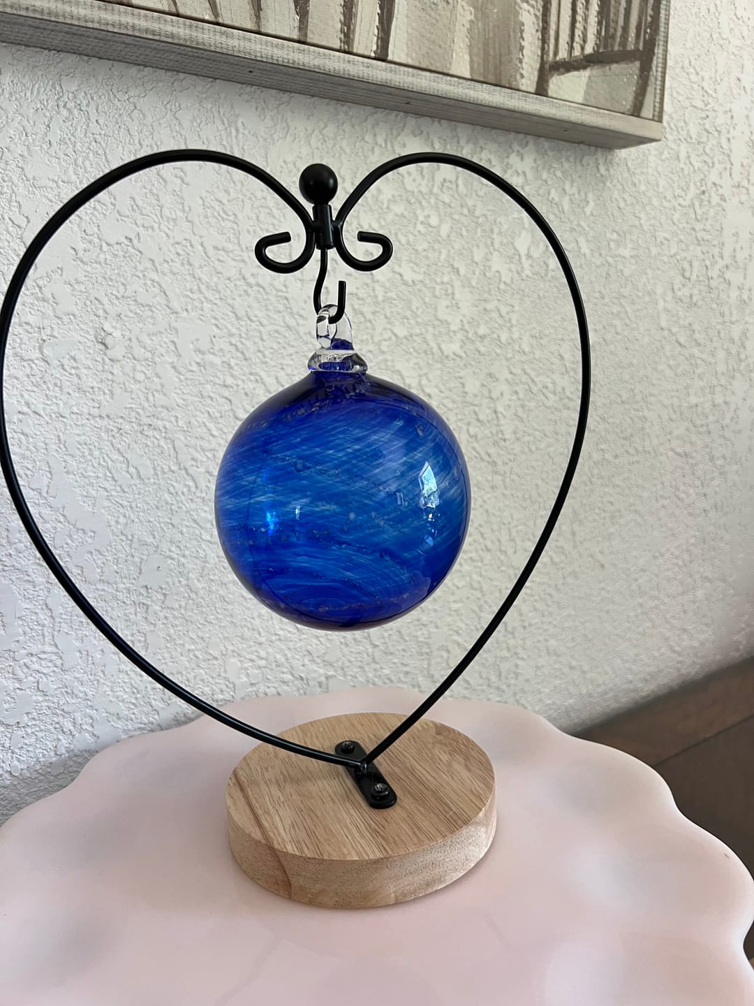 Customer photo review of Glass Christmas Ornament with Cremation Ashes