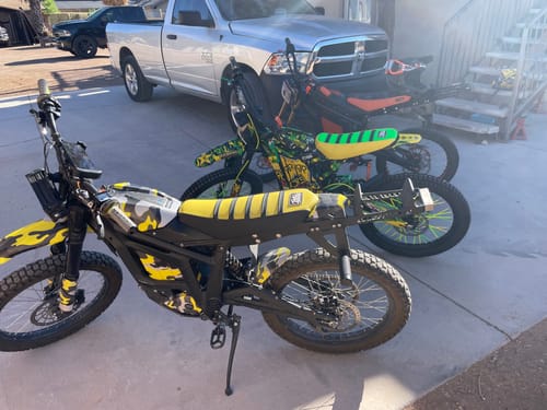 Customer photo review of Custom Seat Cover: Sur-Ron X Light Bee