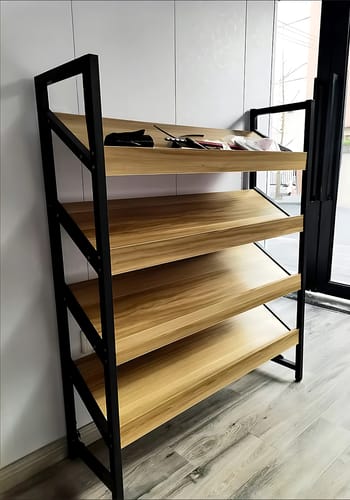 Customer photo review of Freestanding Bookshelf 6-Tier Tall Bookshelf Open Bookshelves and Bookcases (West Coast)