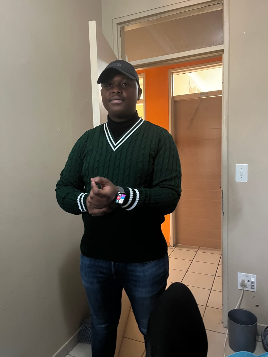 Customer photo review of Forest Green & White Cricket Jersey