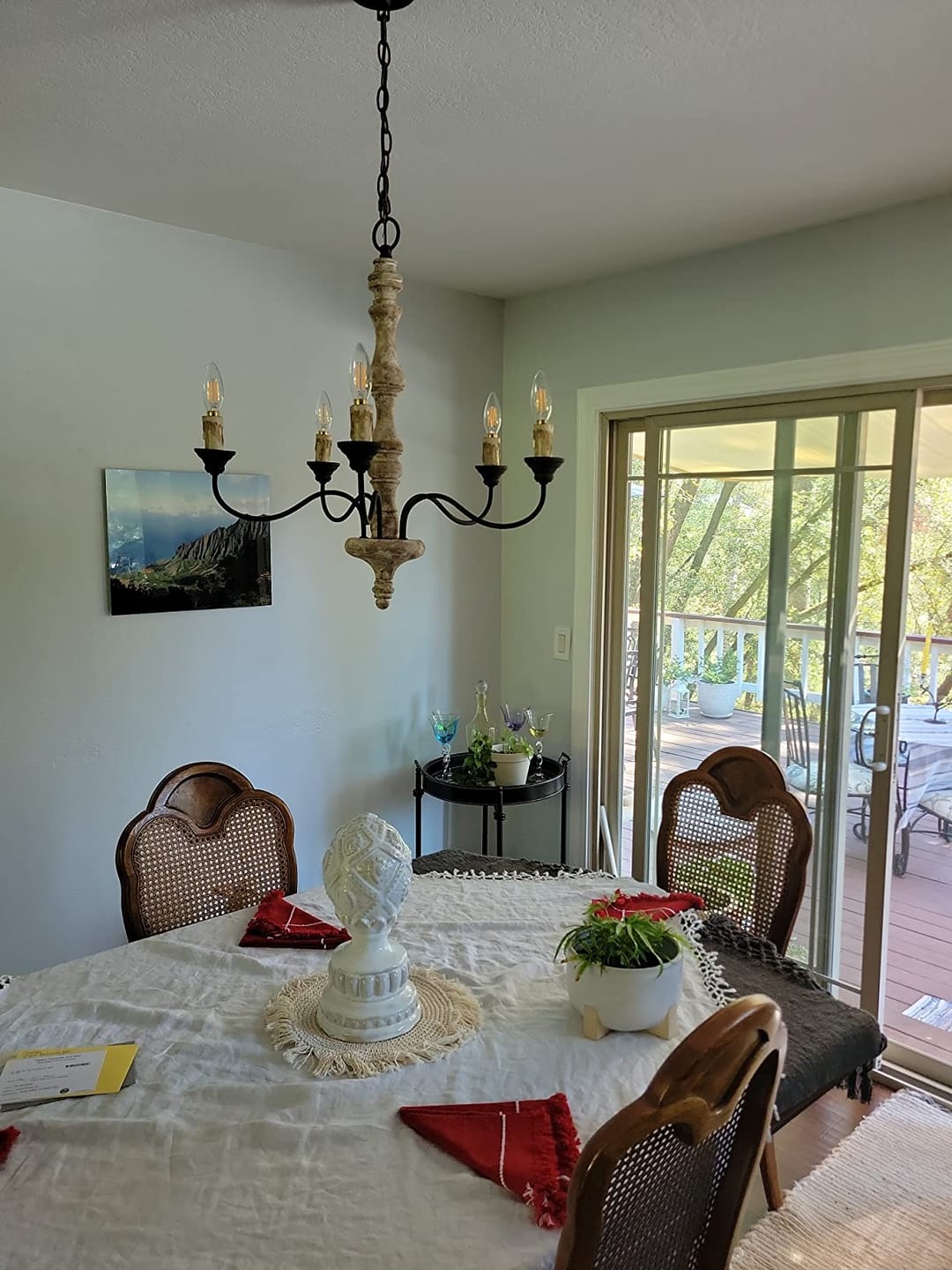 Customer photo review of Farmhouse 5-Light Candle Style Chandelier