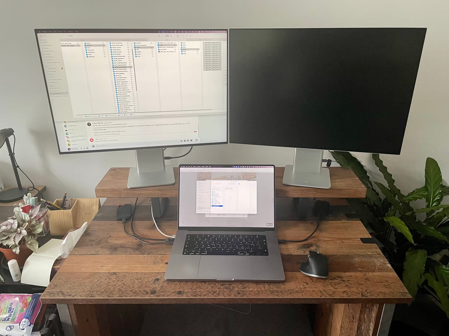 Customer photo review of Rustic Monitor Stand | Metal Sides