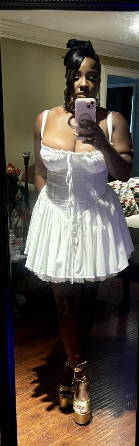 Customer photo review of Always Around Corset Poplin Mini Dress