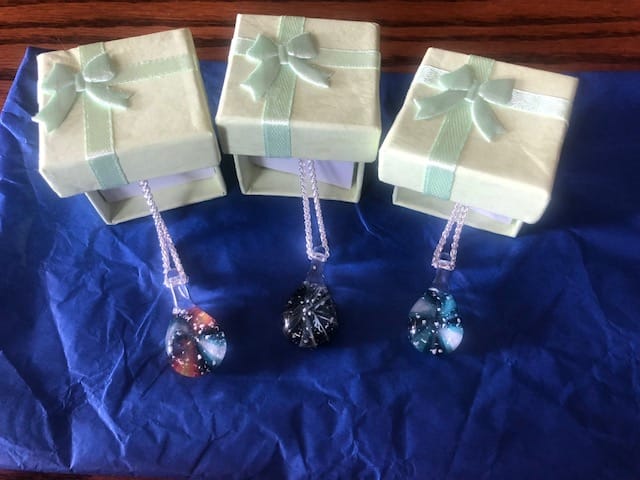 Customer photo review of Ghost Pendant with Infused Cremation Ashes