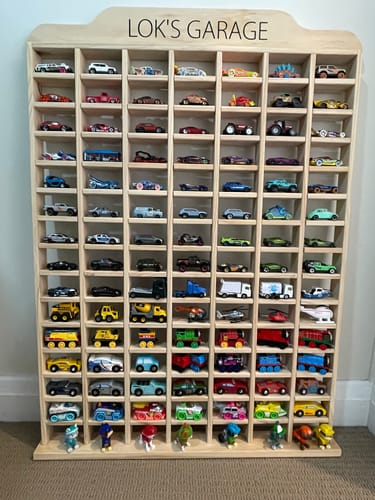 Customer photo review of Kids Car Garage Storage