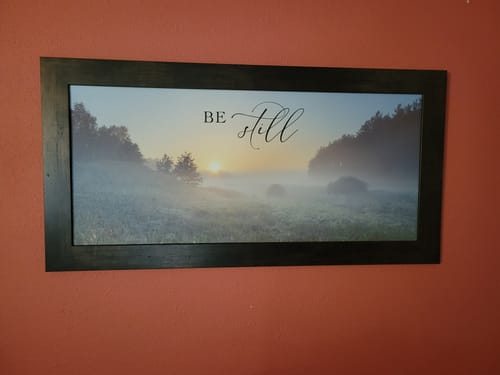 Customer photo review of Be Still  Espresso Brown Frame, 40x20" Glittered Only