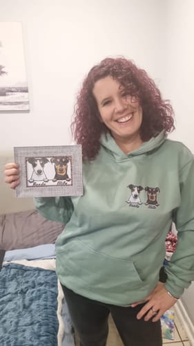 Customer photo review of Animated Pets HOODIE (Unisex)