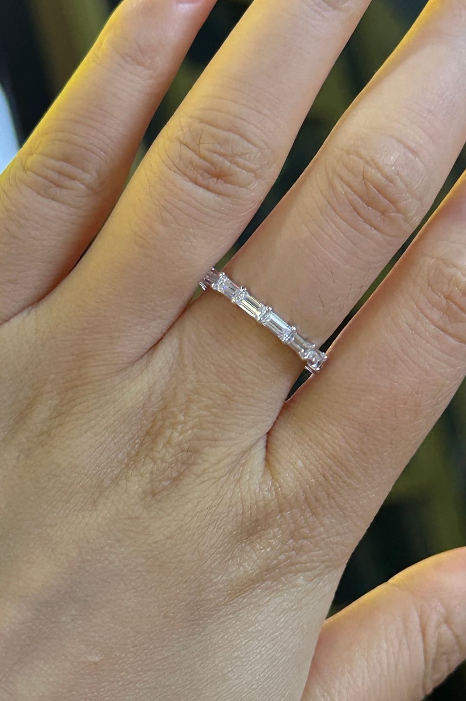 Customer photo review of S925 Louily 2.0Ct Emerald Cut Stunning Full Wedding Band Stackable Band For Women