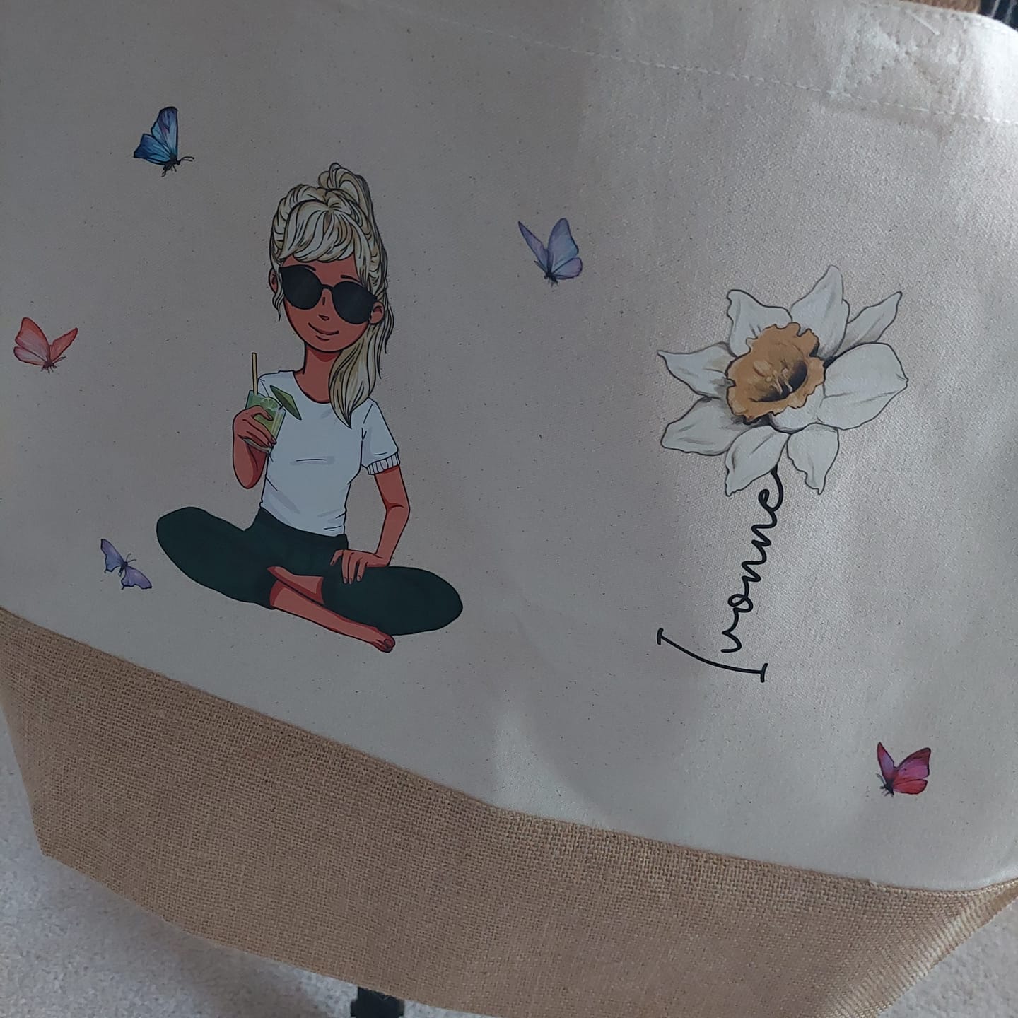 Customer photo review of Beachtime - Individuelle Personalisierte Strandtasche mit Blume