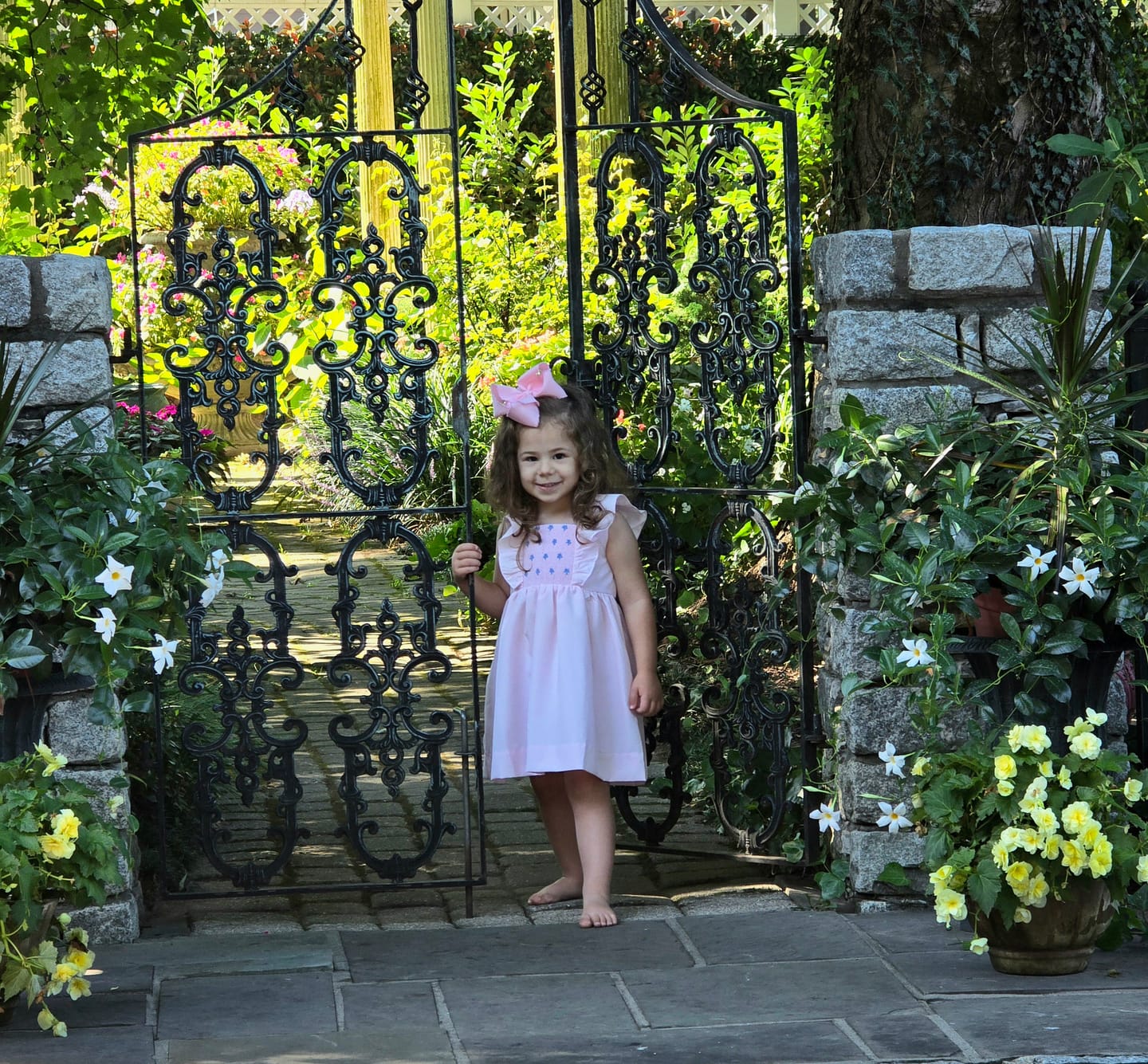Customer photo review of Pink Stripe Smocked Hannah Dress