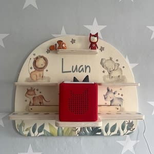 Customer photo review of Tonieregal aus Holz, personalisiert Jungle Tierfamilie