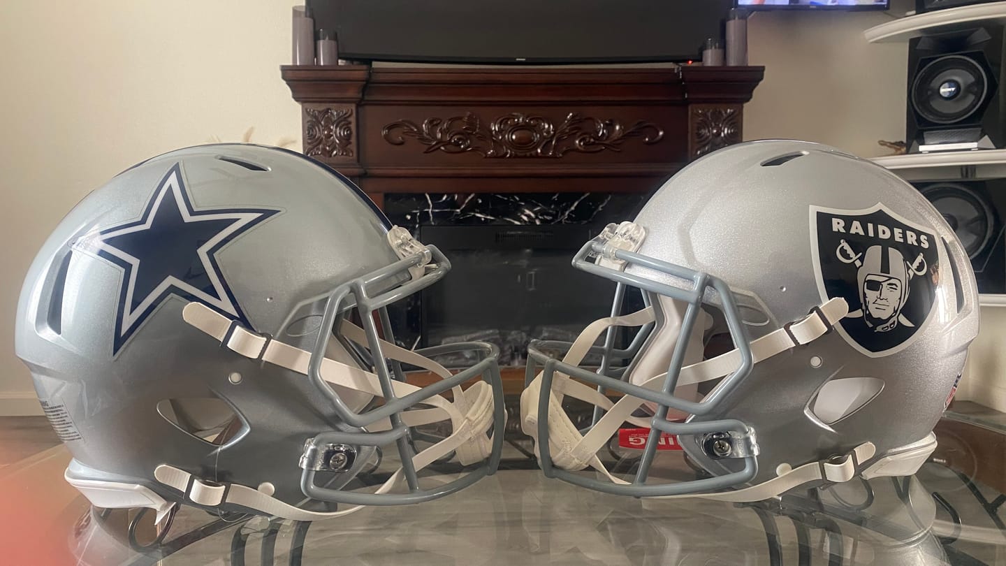 Customer photo review of Las Vegas Raiders Riddell Speed Authentic Helmet