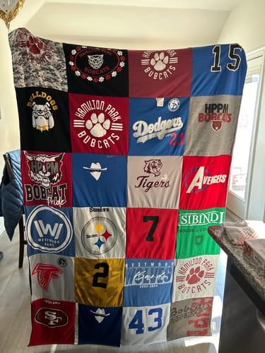 T-shirt quilt featuring hamilton park bobcats, purdue university by Eraina from TX