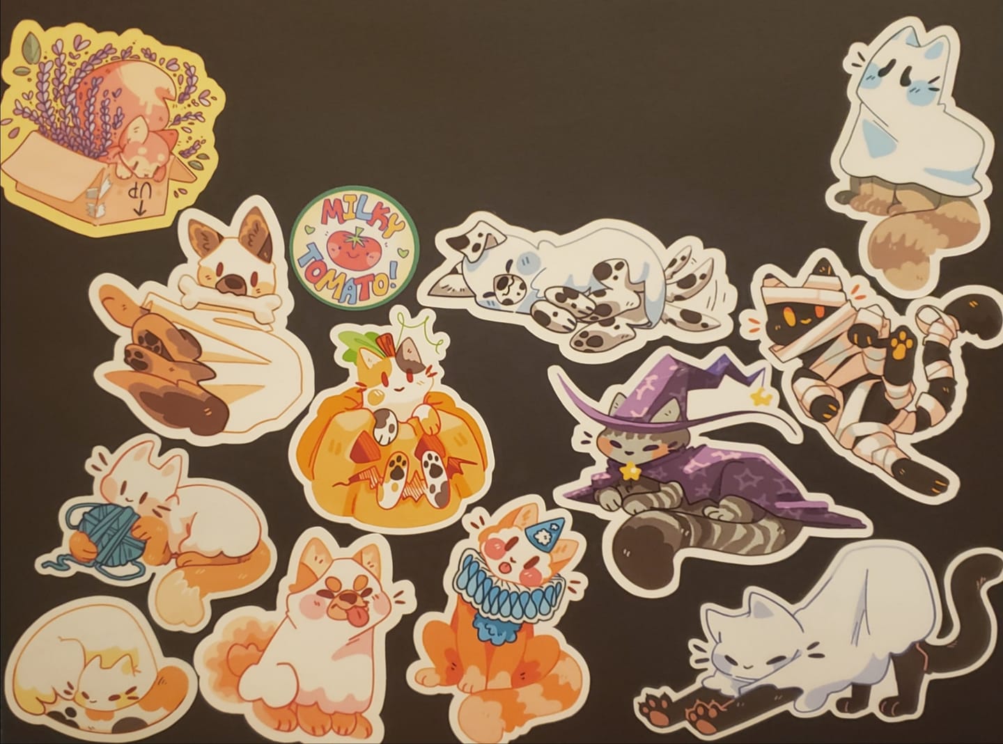 Customer photo review of Cute Ghost Cat Stickers!