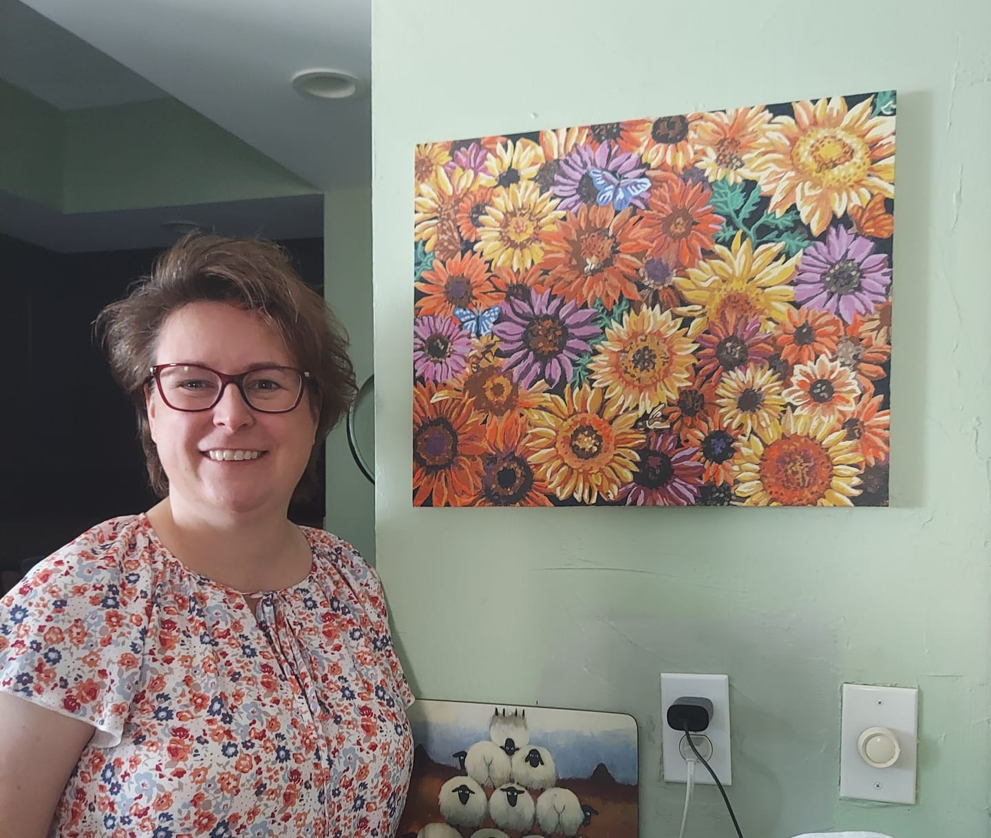 Customer photo review of Sunflowers - Paint by Numbers