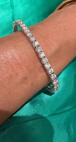 Customer photo review of MOISSANITE TENNIS BRACELET. - 4MM WHITE GOLD