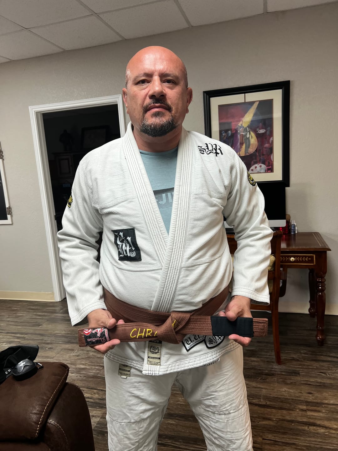 Customer photo review of Premium Custom Name Brazilian Jiu Jitsu BJJ Belt