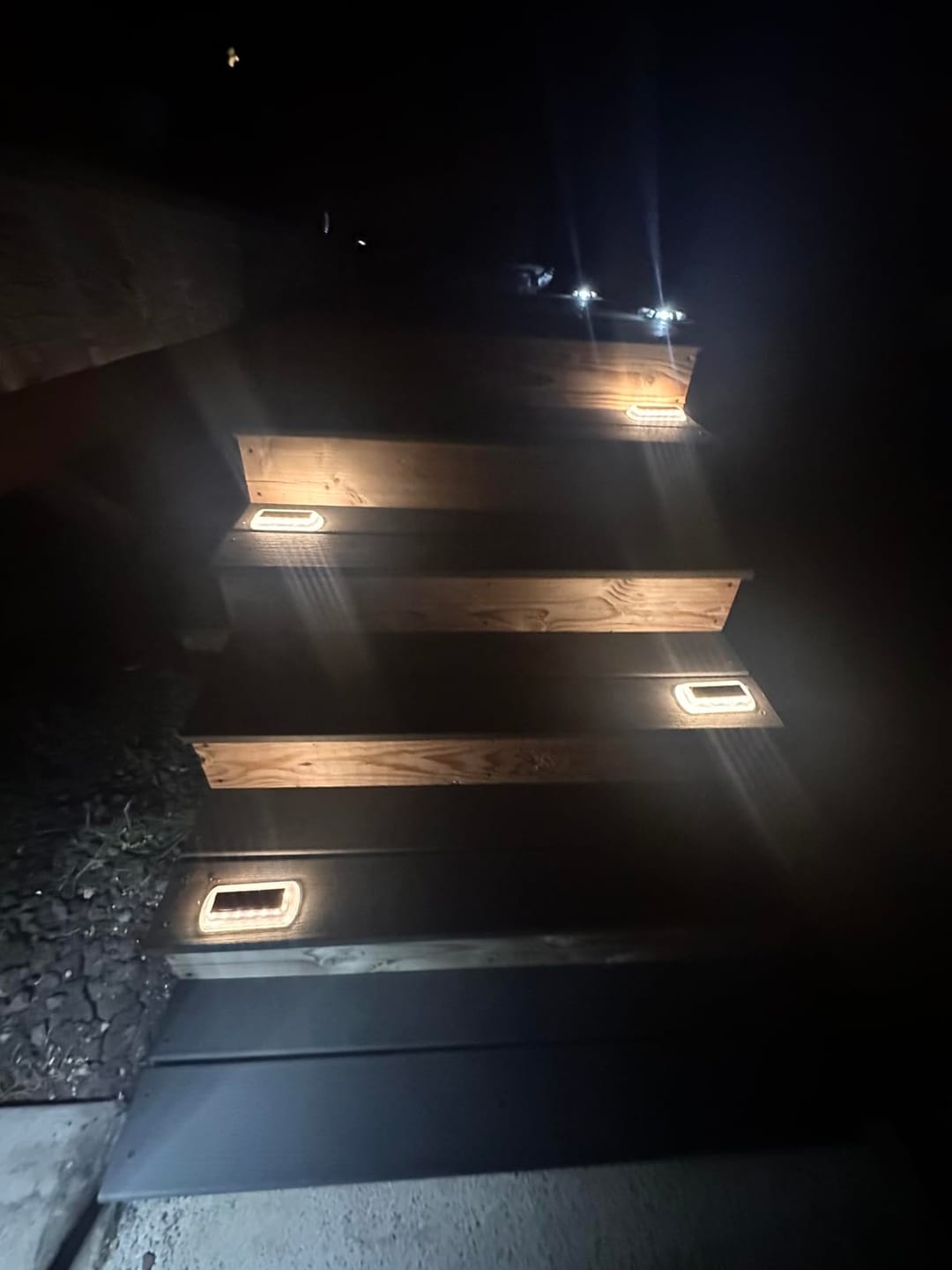 Customer photo review of Solar Deck Light Outdoor Dock Light for Outdoor Balcony Fence Blue/Warm White