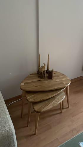 Customer photo review of Masif Ahşap Zigon Sehpa Kestane - Meşe Ağacı (Ercol Style)
