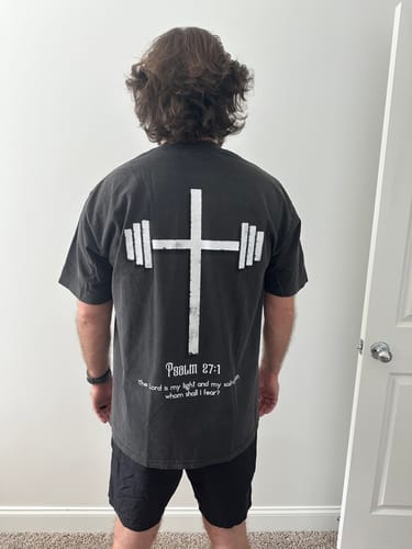 Customer photo review of Jesus Saves Tee