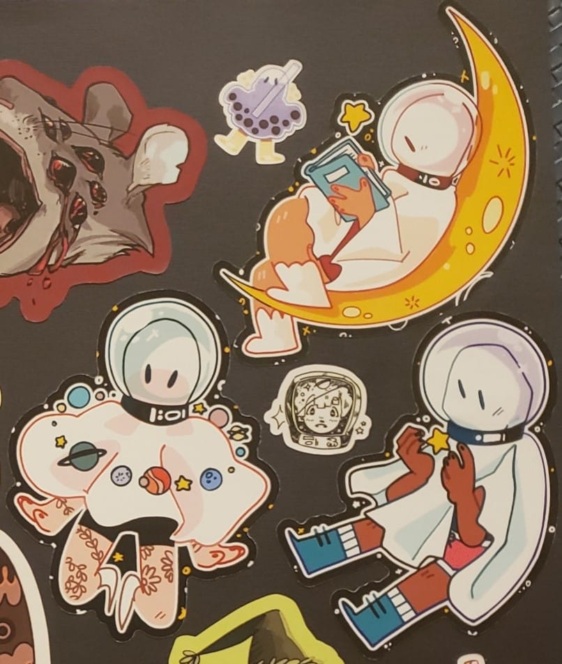 Customer photo review of Cute Space Ghost Stickers! : V5