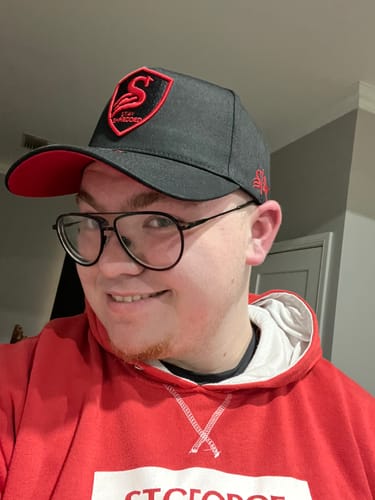 Customer photo review of Premium Crest A-Frame Cap - Black / Red
