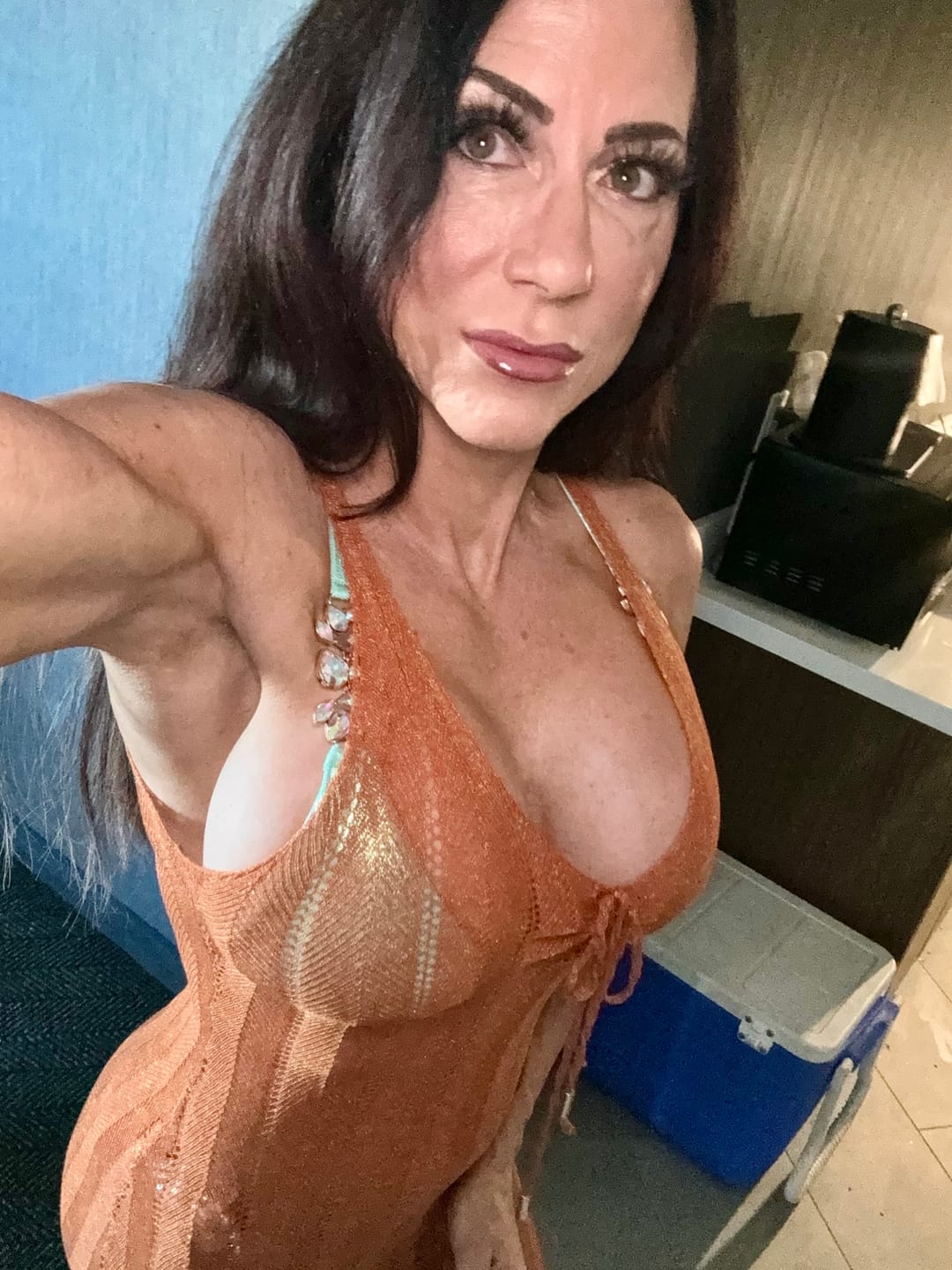 Customer photo review of Copper Taboo Coverup Dress