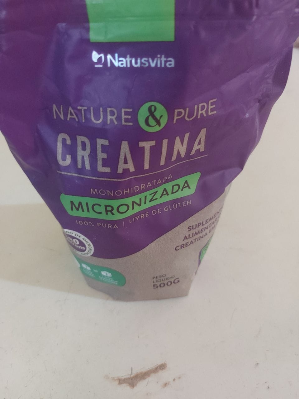 Customer photo review of Creatina 100% Pura (500g). Monohidratada e Micronizada 180 mícrons. Livre de Metais Pesados