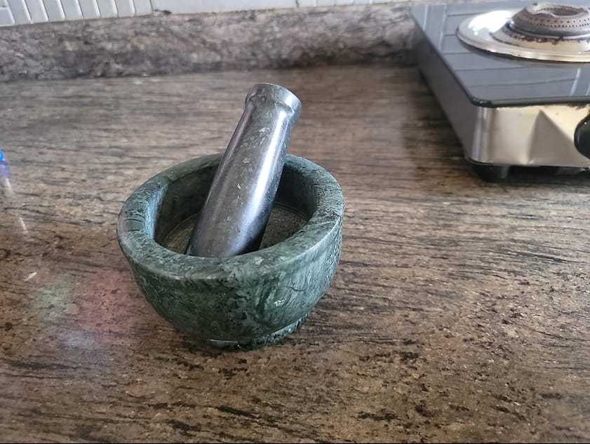 Customer photo review of Mortar and Pestle, Green - Handicraft Bazaar