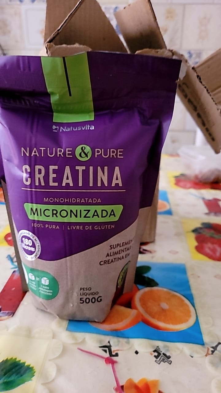 Customer photo review of Creatina 100% Pura (500g). Monohidratada e Micronizada 180 mícrons. Livre de Metais Pesados