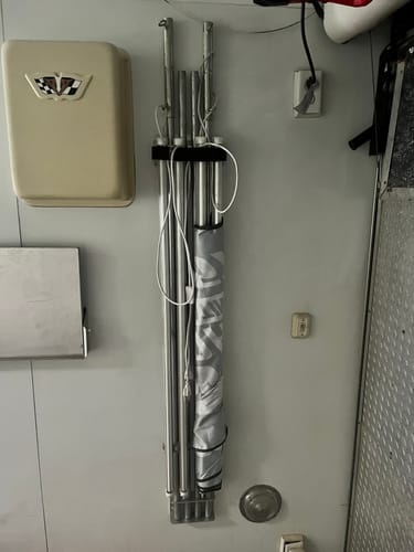 Customer photo review of Pit Light Storage Rack - 10 Foot Models