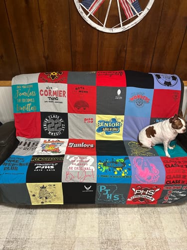 T-shirt quilt from pierce county high school by Sharon from LA
